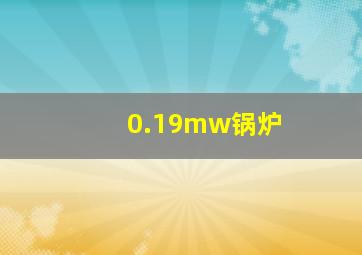 0.19mw锅炉