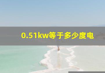 0.51kw等于多少度电