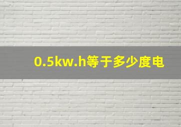 0.5kw.h等于多少度电