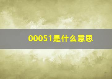 00051是什么意思