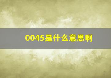 0045是什么意思啊