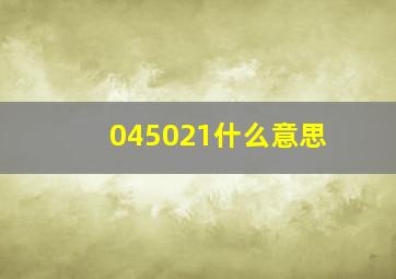 045021什么意思