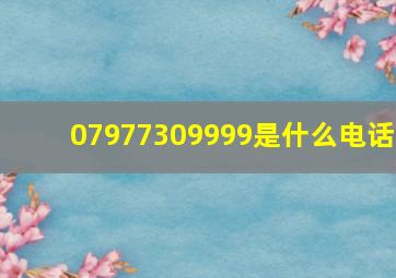 07977309999是什么电话