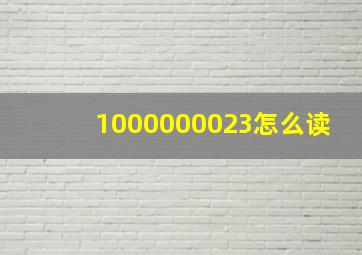 1000000023怎么读