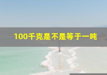 100千克是不是等于一吨