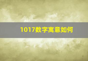 1017数字寓意如何