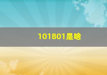 101801是啥