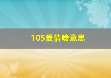 105爱情啥意思