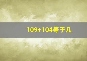 109+104等于几