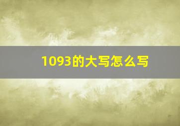 1093的大写怎么写