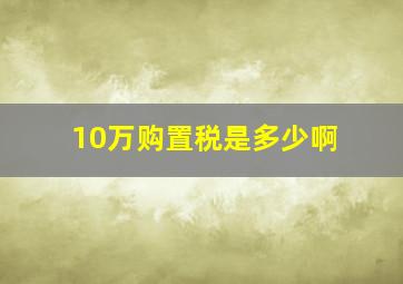 10万购置税是多少啊