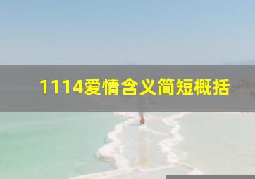 1114爱情含义简短概括