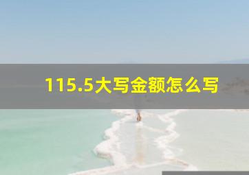 115.5大写金额怎么写