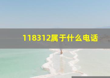 118312属于什么电话