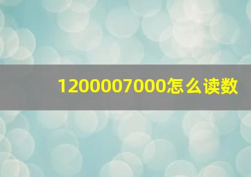 1200007000怎么读数