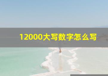 12000大写数字怎么写