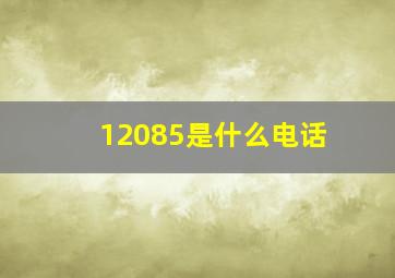 12085是什么电话