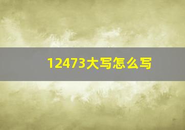 12473大写怎么写