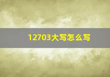 12703大写怎么写