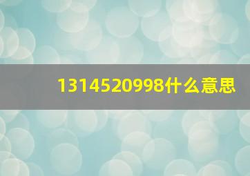 1314520998什么意思