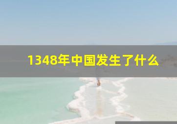 1348年中国发生了什么