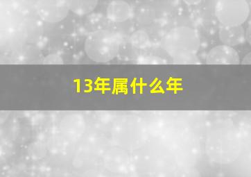 13年属什么年