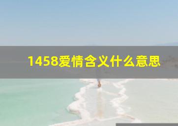 1458爱情含义什么意思