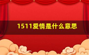 1511爱情是什么意思