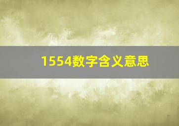 1554数字含义意思