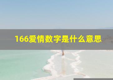 166爱情数字是什么意思