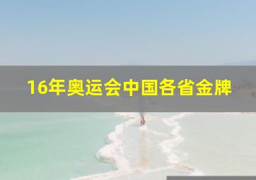 16年奥运会中国各省金牌