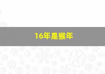 16年是猴年