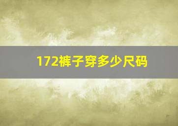 172裤子穿多少尺码