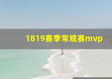 1819赛季常规赛mvp