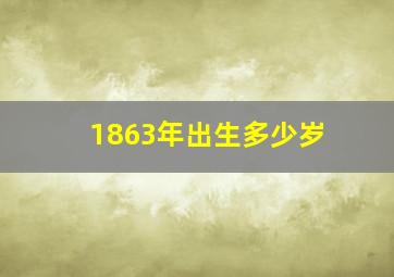 1863年出生多少岁