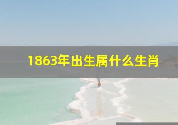 1863年出生属什么生肖