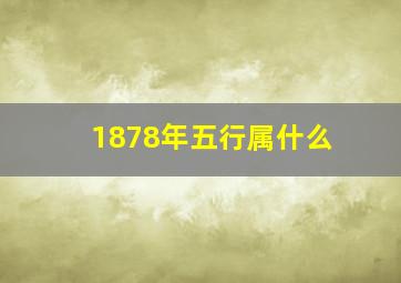 1878年五行属什么