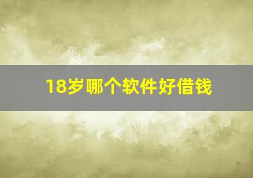 18岁哪个软件好借钱