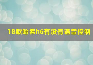 18款哈弗h6有没有语音控制