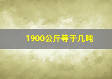 1900公斤等于几吨