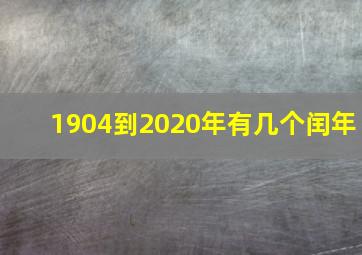 1904到2020年有几个闰年