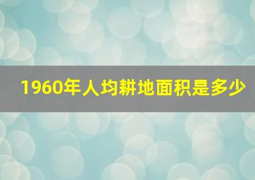 1960年人均耕地面积是多少