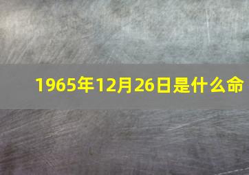 1965年12月26日是什么命