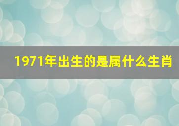 1971年出生的是属什么生肖