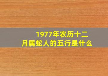 1977年农历十二月属蛇人的五行是什么