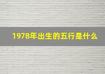 1978年出生的五行是什么