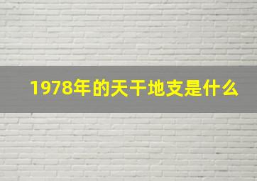 1978年的天干地支是什么