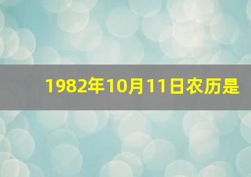 1982年10月11日农历是