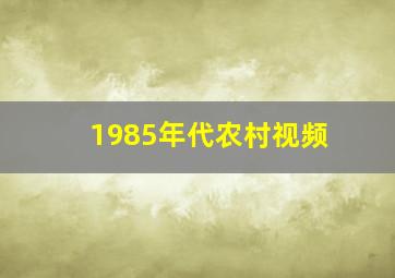 1985年代农村视频