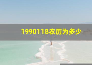 1990118农历为多少